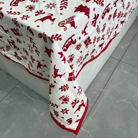 Christmas Dining Sheet Size: 152cm x 228cm (60" x 90") Material: Cotton in just Rs. 900.00, (Christmas Cotton Dining Sheets by Export House )