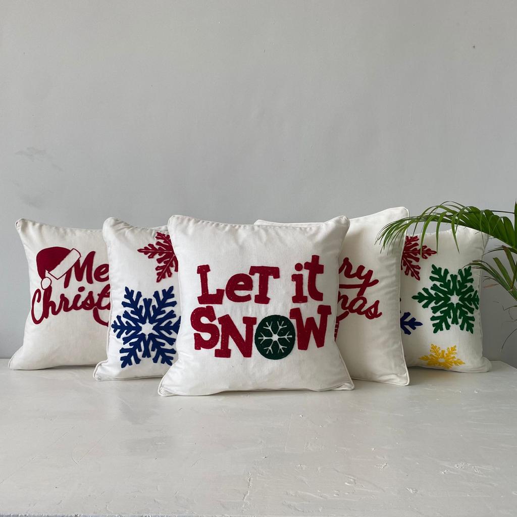 Christmas Set of 5 Size: 40cm X 40cm (16" X 16") Material: Cotton in just Rs. 1500.00, (Christmas Set of 5 by Export House )