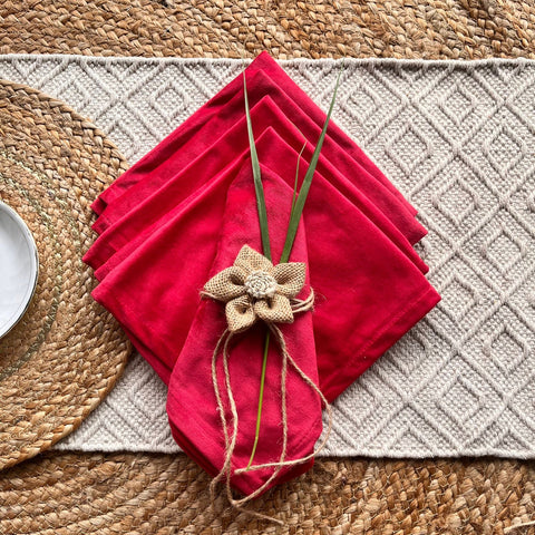 napkins Material: Velvet in just Rs. 350.00, (Christmas Cherry red Napkins by Export House )