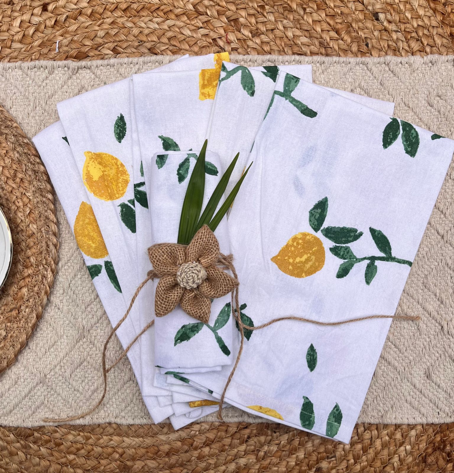 Tea Towel in just Rs. 500.00, (Lemon Tea Towel - Set of 6 by Export House )