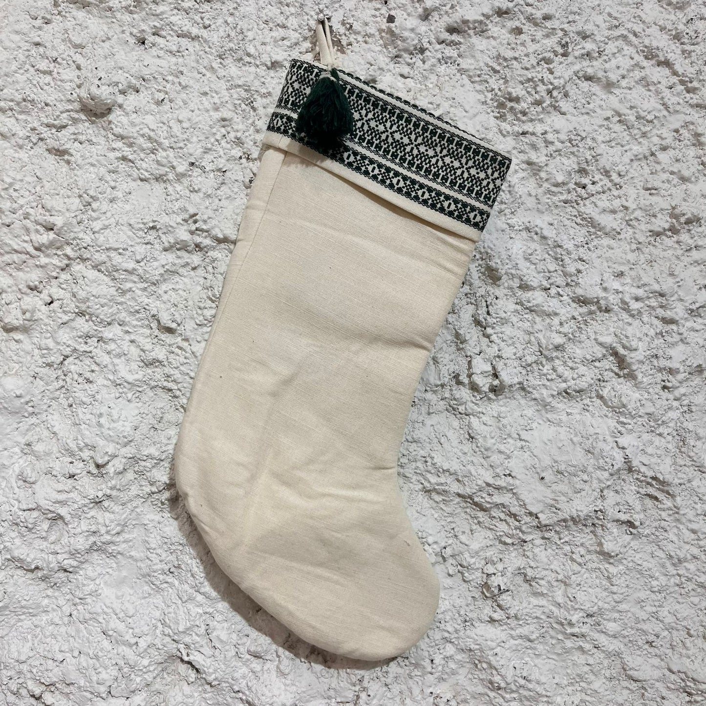 Christmas stocking Size: 19 Inch Material: Cotton Style: Embroidered in just Rs. 300.00, (Christmas Stocking by Export House )