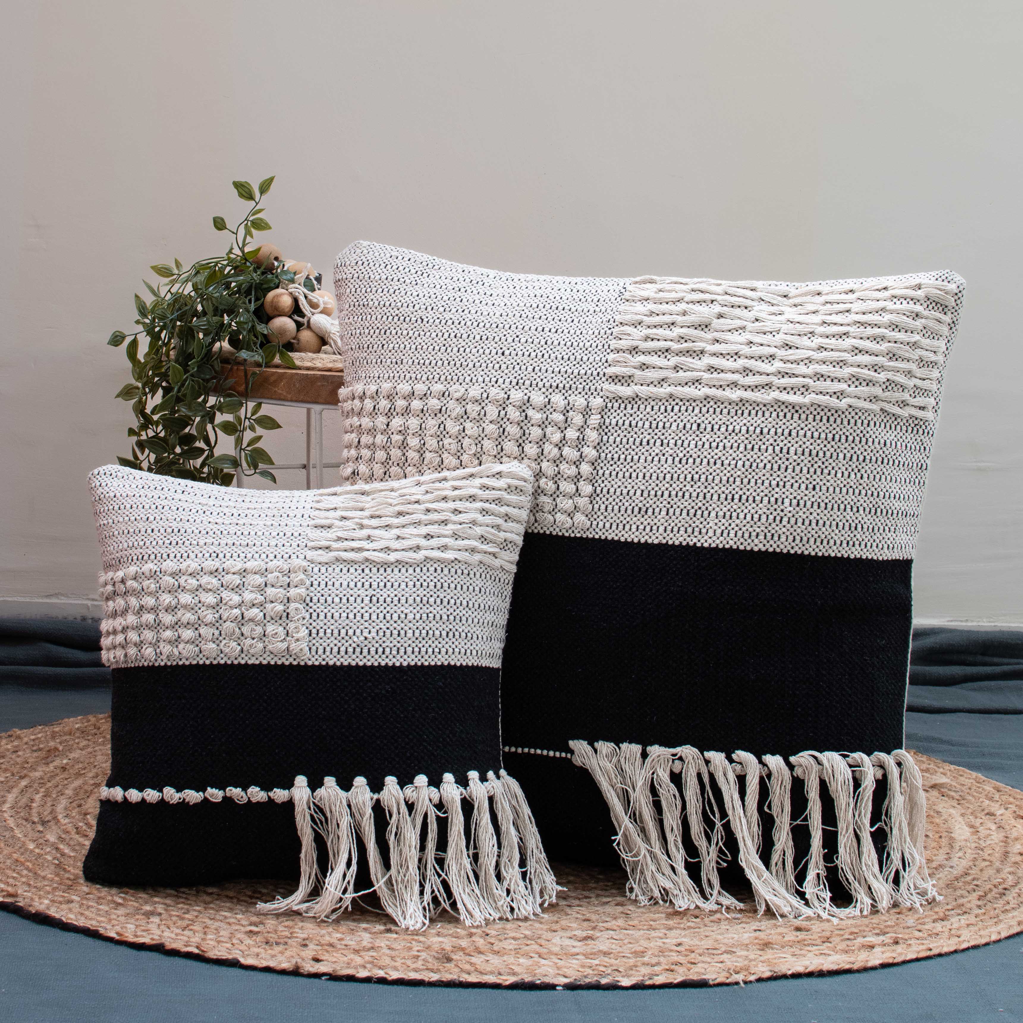 Boho Bliss: Handcrafted 16x16 Cotton Cushion Cover | Export House