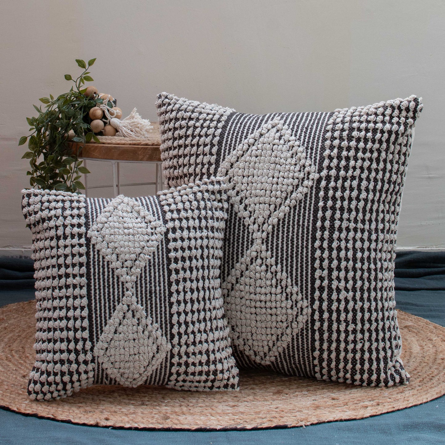 Boho Cushion Cover Size: 40cm X 40cm (16" X 16"), 60cm X 60cm (24" X 24") Material: Cotton Style: Boho in just Rs. 400.00, (Premium Cushion Cover by Export House )