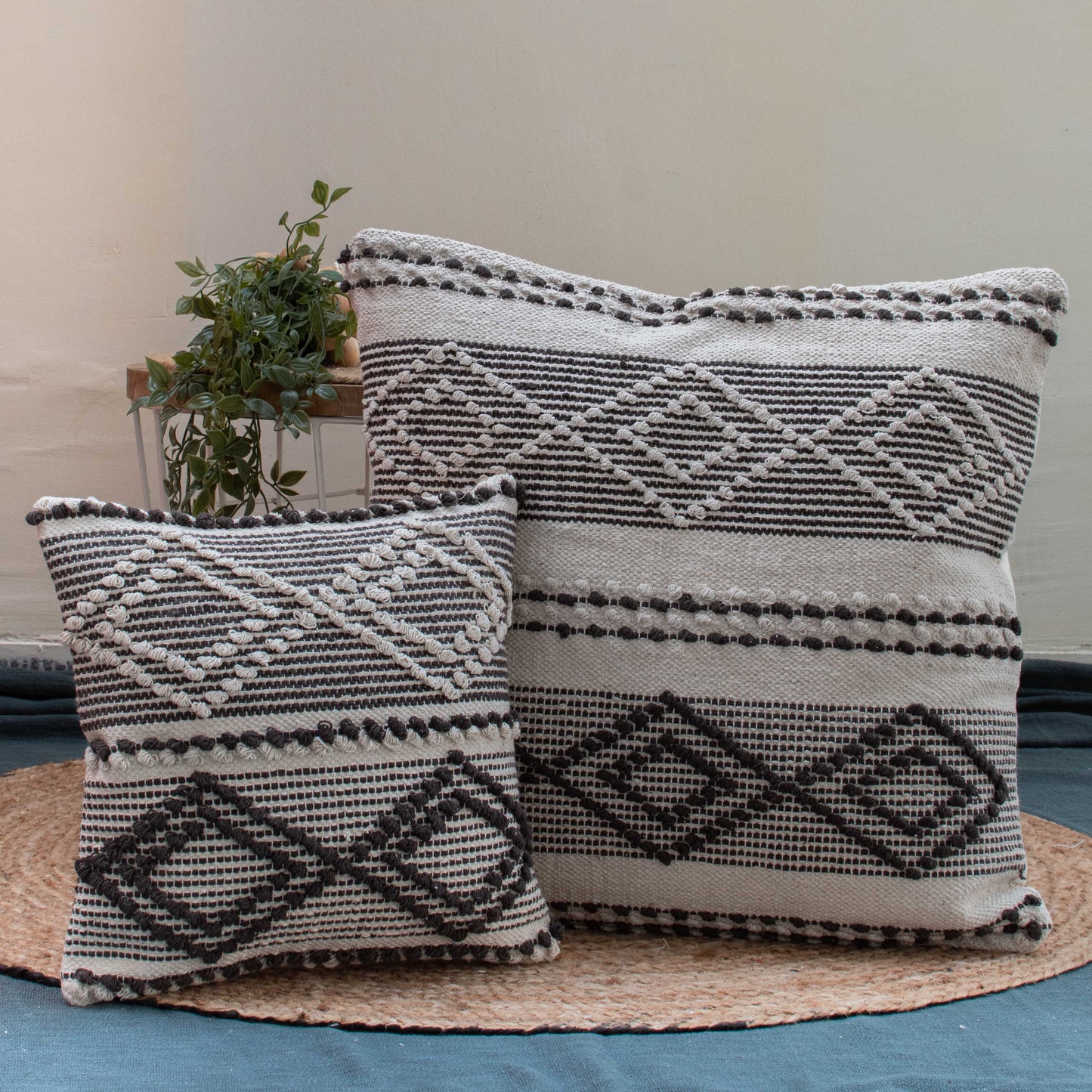 Boho Cushion Cover Size: 40cm X 40cm (16" X 16"), 60cm X 60cm (24" X 24") Material: Cotton Style: Boho in just Rs. 400.00, (Premium Cushion Cover by Export House )