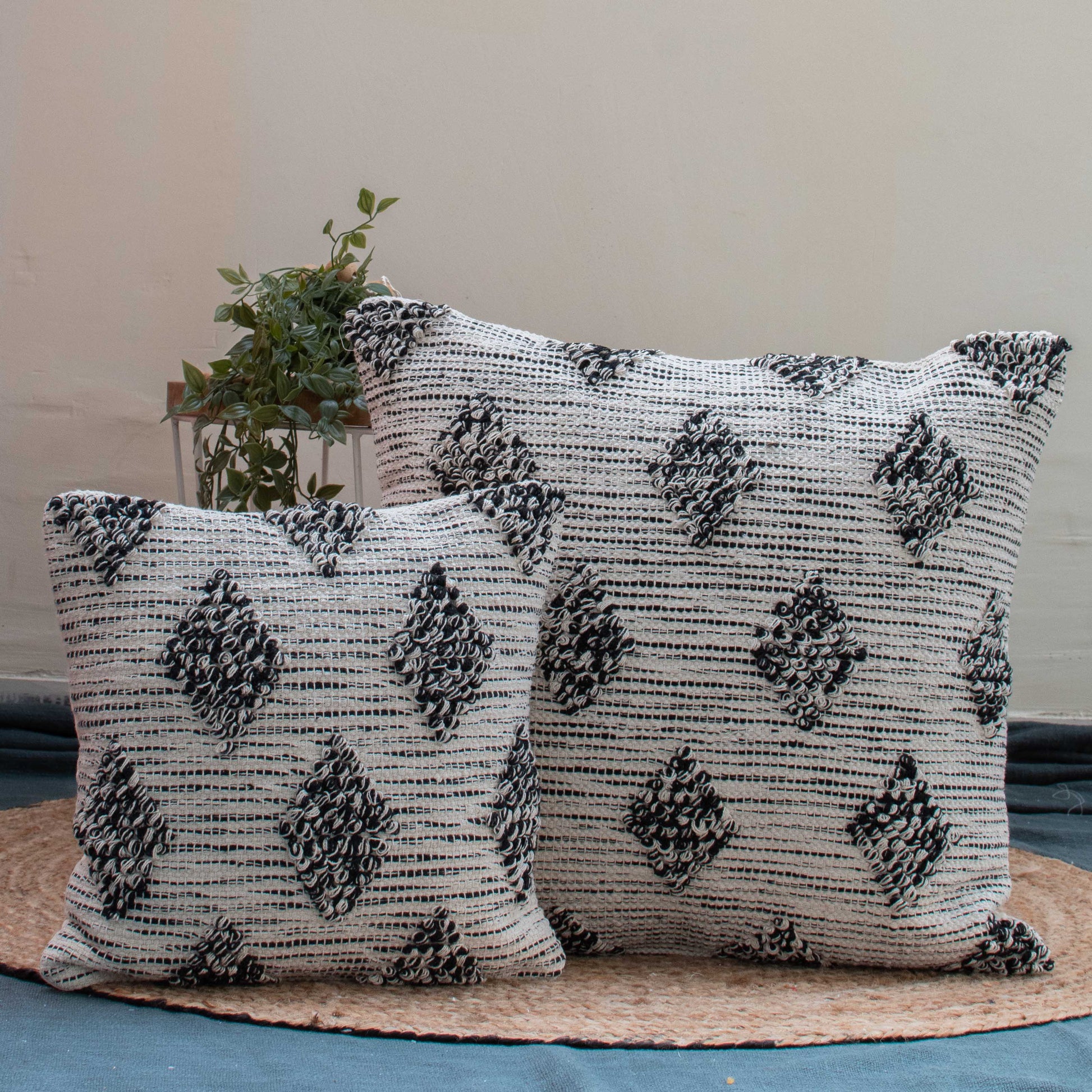 Boho Cushion Cover Size: 40cm X 40cm (16" X 16"), 60cm X 60cm (24" X 24") Material: Cotton Style: Boho in just Rs. 400.00, (Premium Cushion Cover by Export House )