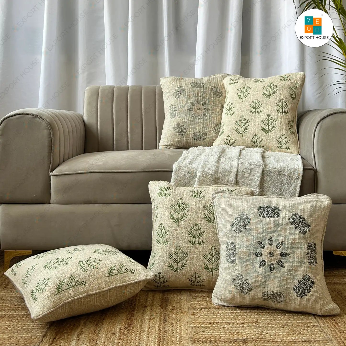 Embroidered Cushion Covers Set of 5