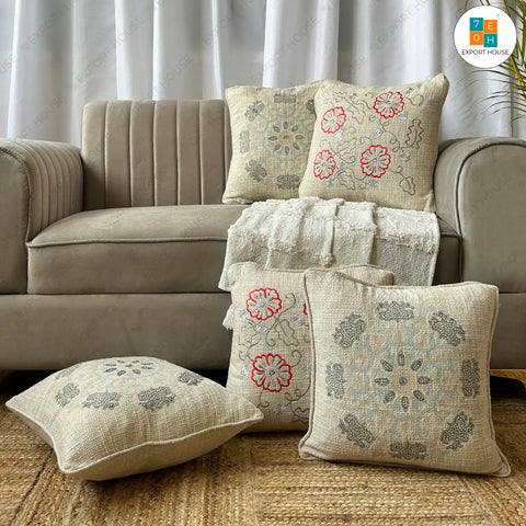 Embroidered Cushion Covers Set of 5