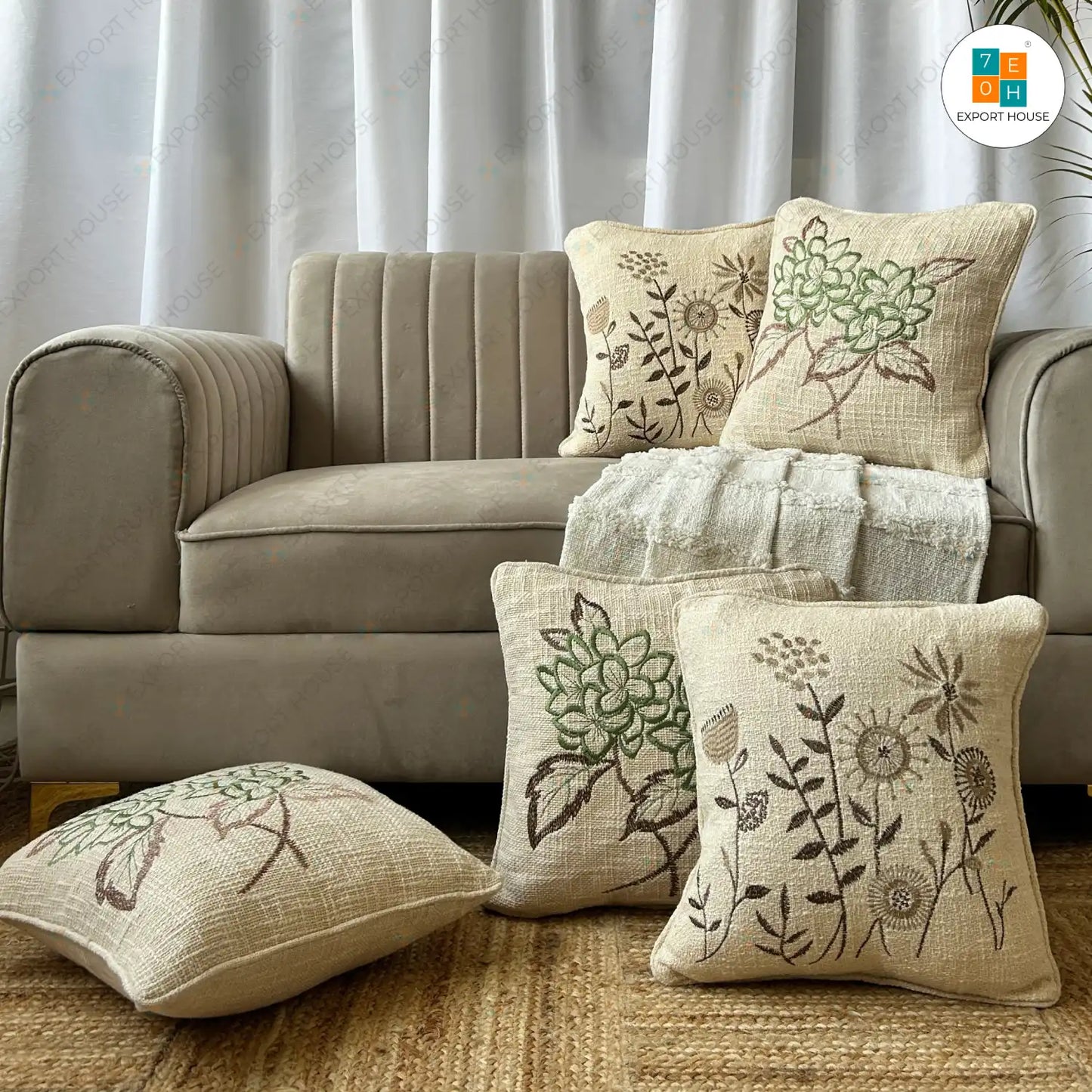 Embroidered Cushion Covers Set of 5