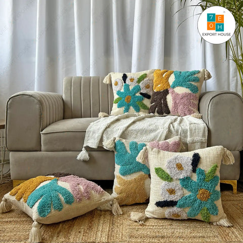 Tufted Cushion Covers Set of 5