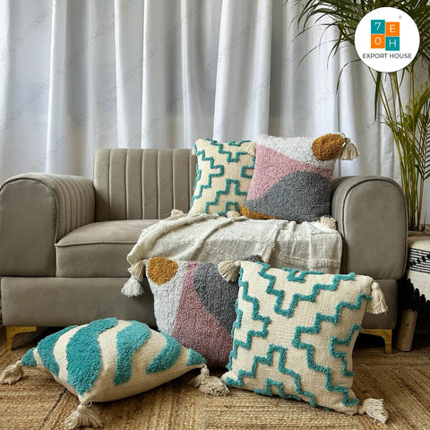 Tufted Cushion Covers Set of 5