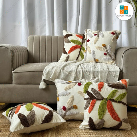 Tufted Cushion Covers Set of 5