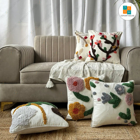 Tufted Cushion Covers Set of 5