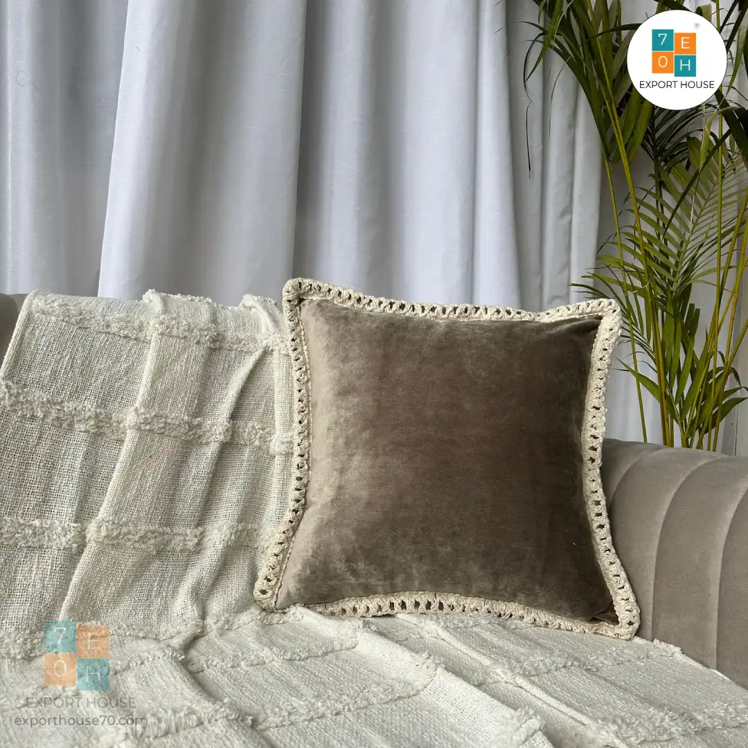 Export House Velvet Plain Cushion Cover -  Size:40cm X 40cm (16" X 16")