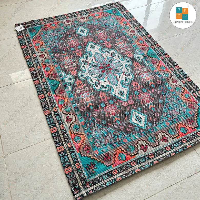 Luxurious Cotton Printed Carpet: 5ft x 7ft Premium Floor Décor