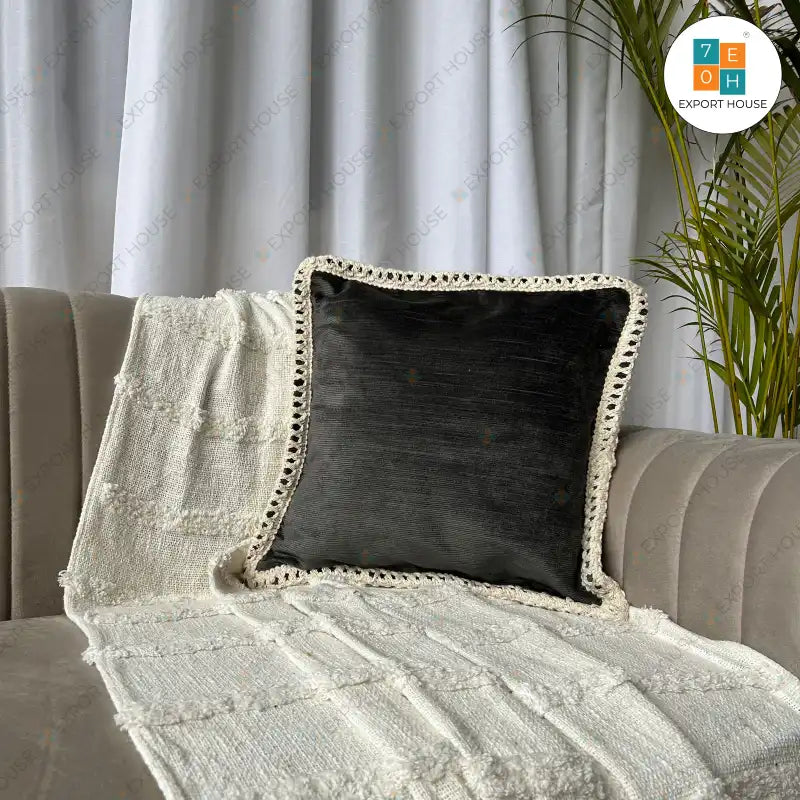 Export House Velvet Plain Cushion Cover -  Size:40cm X 40cm (16" X 16")