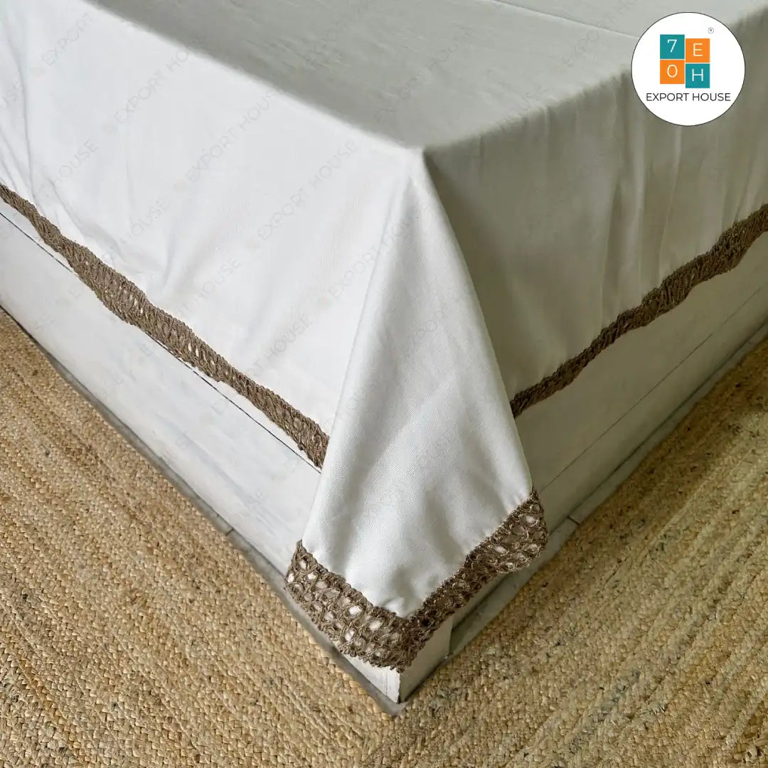 Cotton Plain Plain Dining Sheet, Size:152cm x 274cm (60" x 108")
