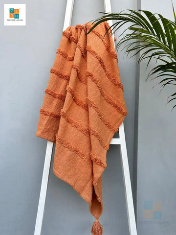 Cotton Pure Cotton Sofa Throw | Soft and Cozy Decorative Throw Blanket